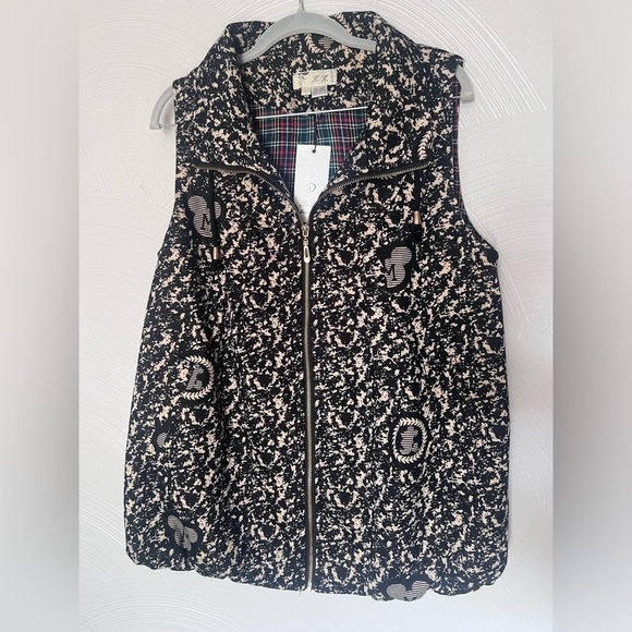 NWT Keke Linen Blend Disney Print Vest Women’s Size L - Picture 1 of 4